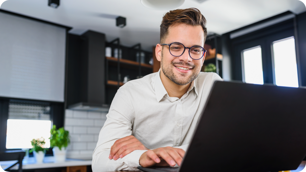 Employee at laptop