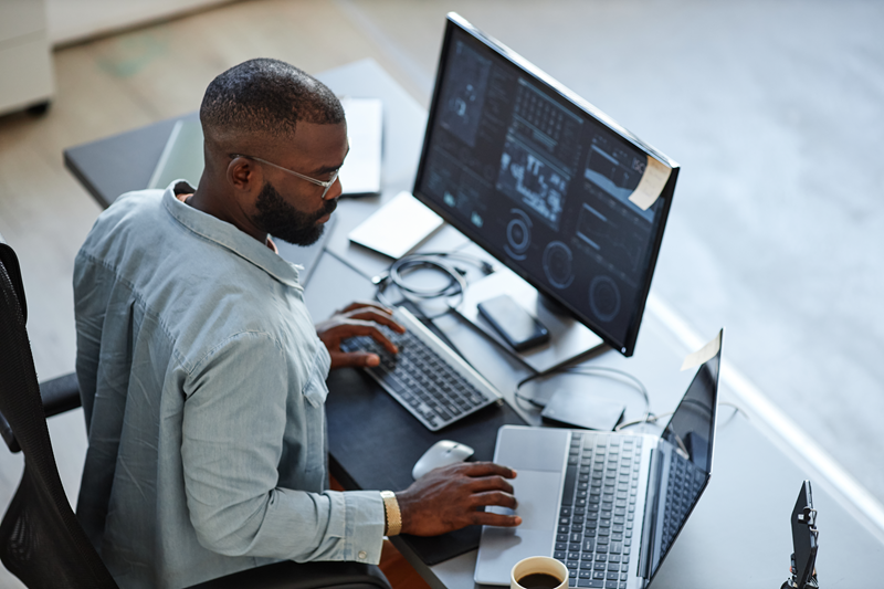 employee at desk