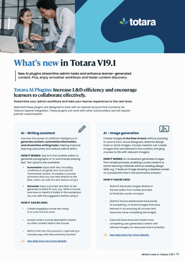 PDF Zusammenfassende Darstellung der Neuerungen in Totara V19.1