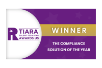 awards badge from tiara talent tech awards for compliance solution of the year 2025