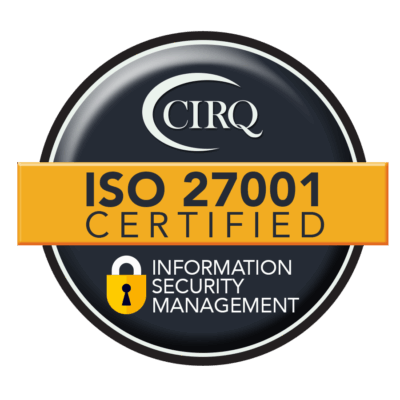 ISO 27001 zertifizierte Plakette