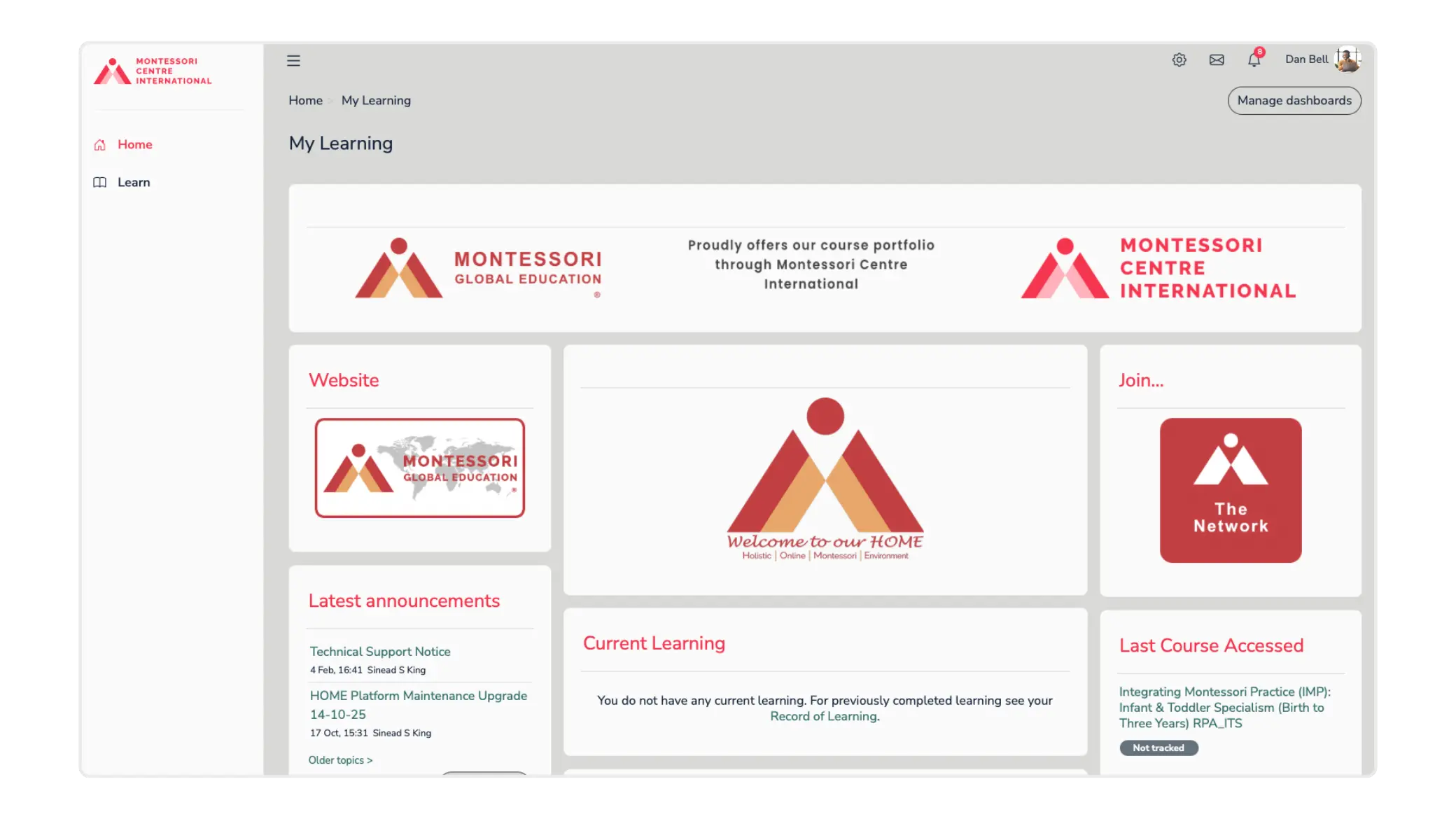 Montessori - LMS - Dashboard Montessori - LMS - Dashboard