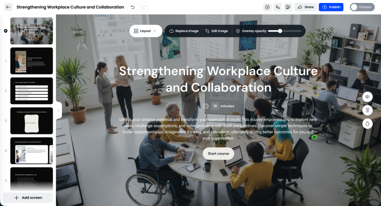 Example of course content created in Totara using BuildAI - AI-powered course creation