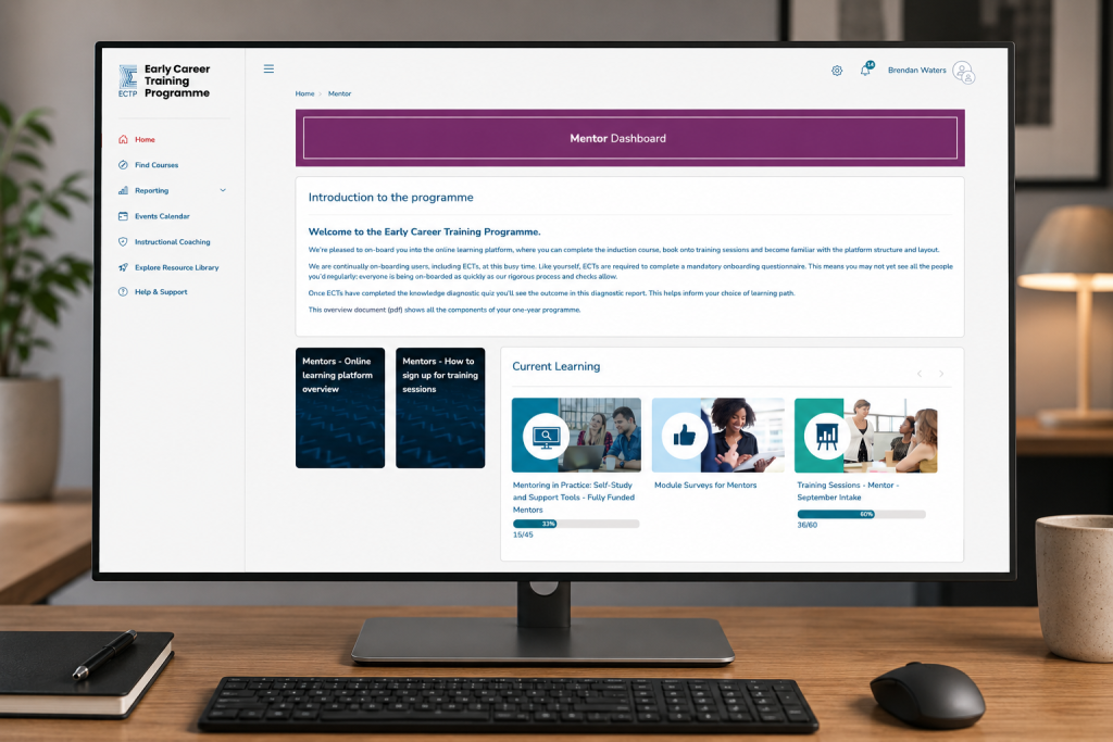 mentor dashboard in edt's LMS